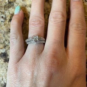 Platinum Engagement and Wedding Ring Set